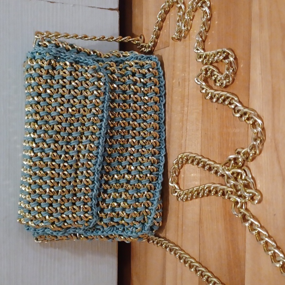 NOWT Tristan blue gold purse 👛 on chain⛓️ - Picture 3 of 12